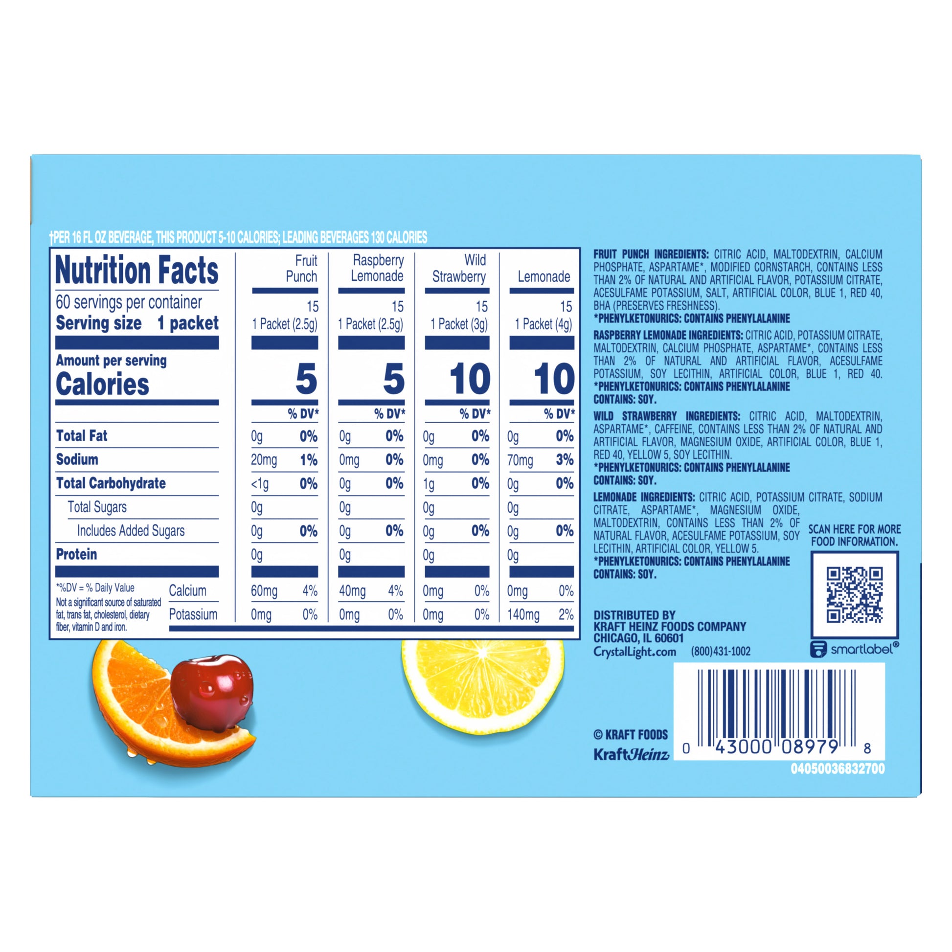 CRYSTAL LIGH'T ON THE GO DRINK MIX 60 CT PRIOR PER BACH SRL PRICH