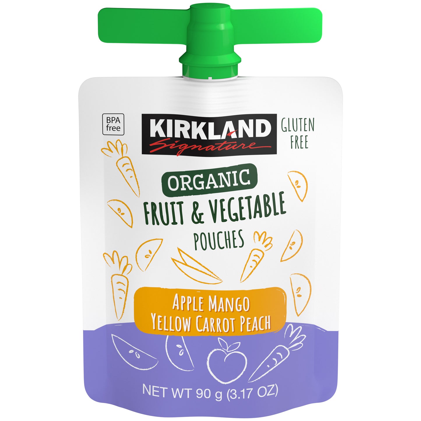 KIRKLAND SIGNATURE ORGANIC FRUIT & VEGGIE POUCHES 24/3.17 OZ