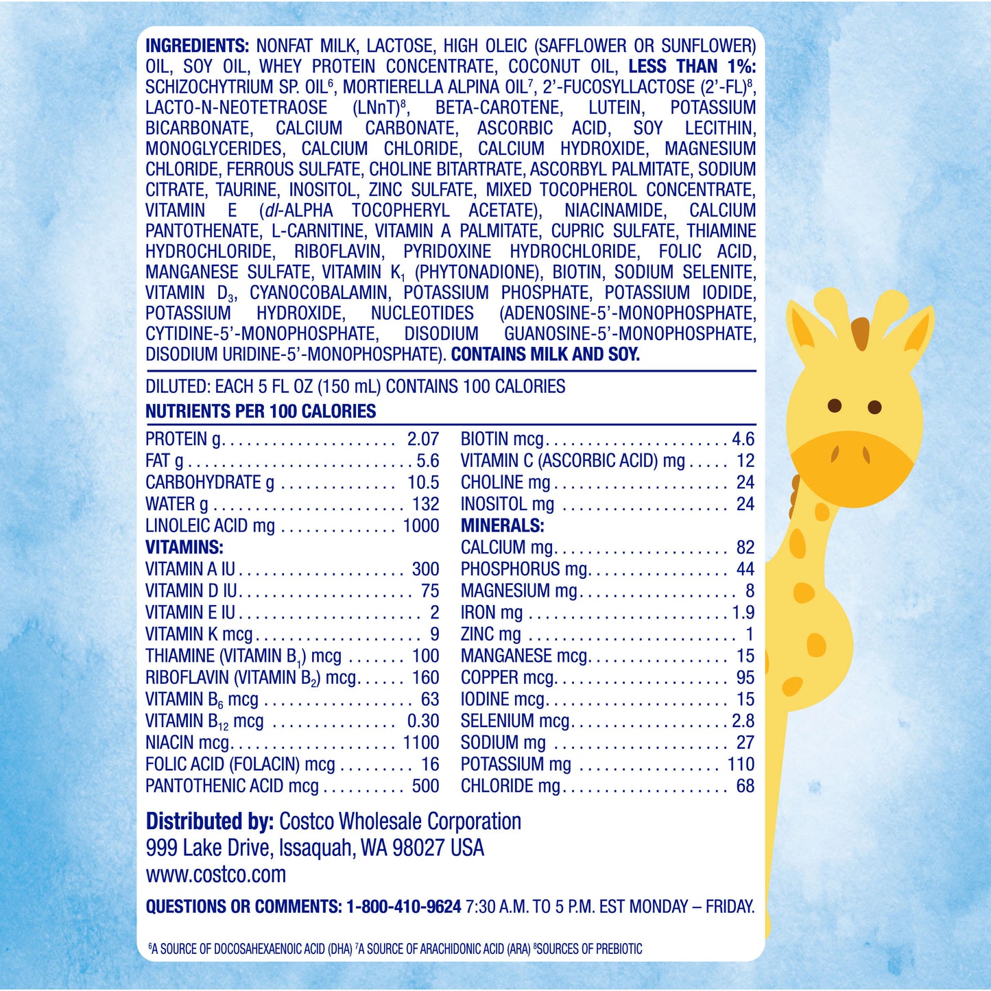 KIRKLAND SIGNATURE PROCARE INFANT FORMULA DUAL HMO, NON-GMO 420Z • 2'-FL AND LNAt HMOS • NON GMO • MILK BASED POWDER W/ IRON • NO ART. GROWTH HORMONES • DHA & LUTEIN SUPPORT •CERTIFIED KOSHER & HALAL