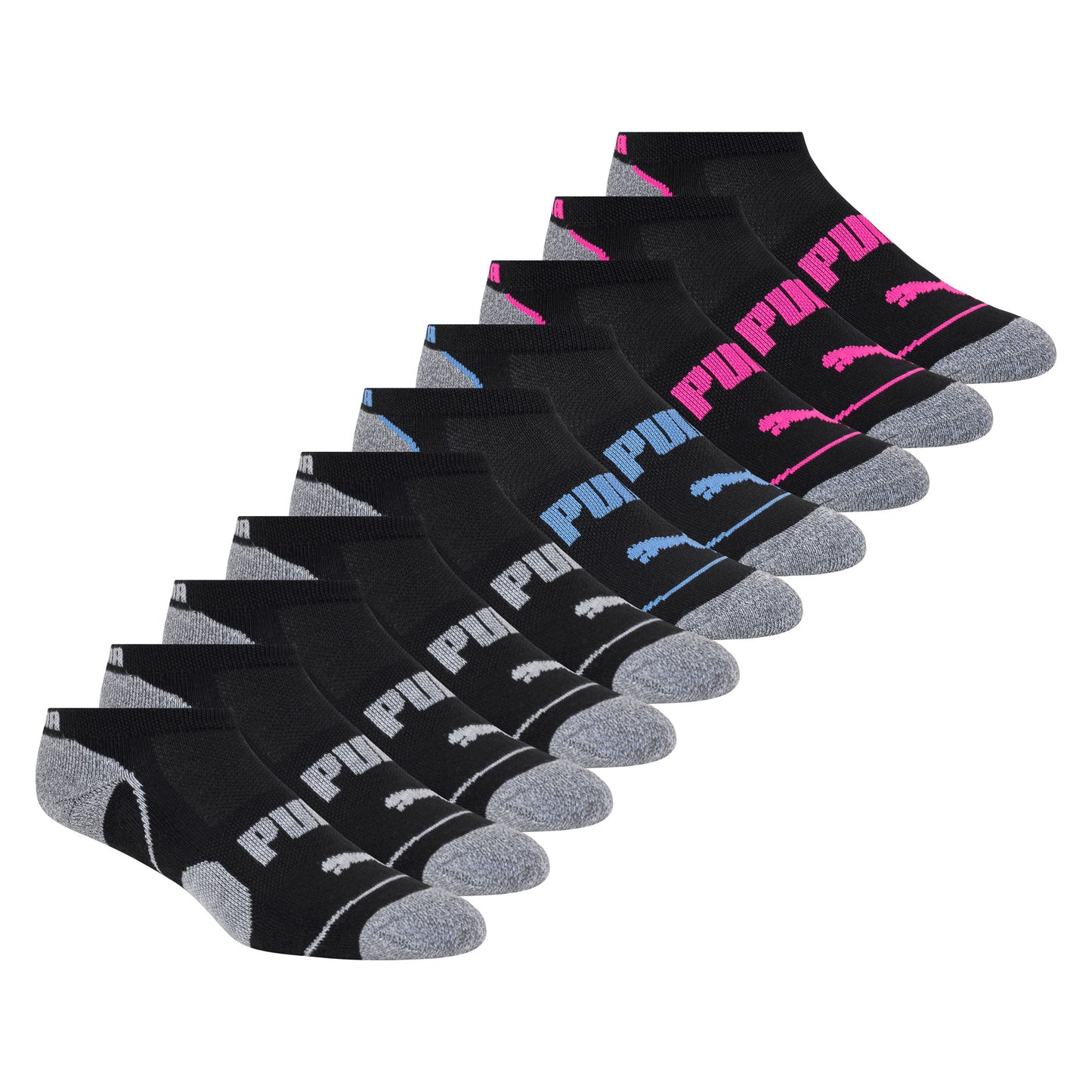 PUMA WOMEN'S NO-SHOW SOCK 10 PR • FITS SHOE SIZES: 5-9.5