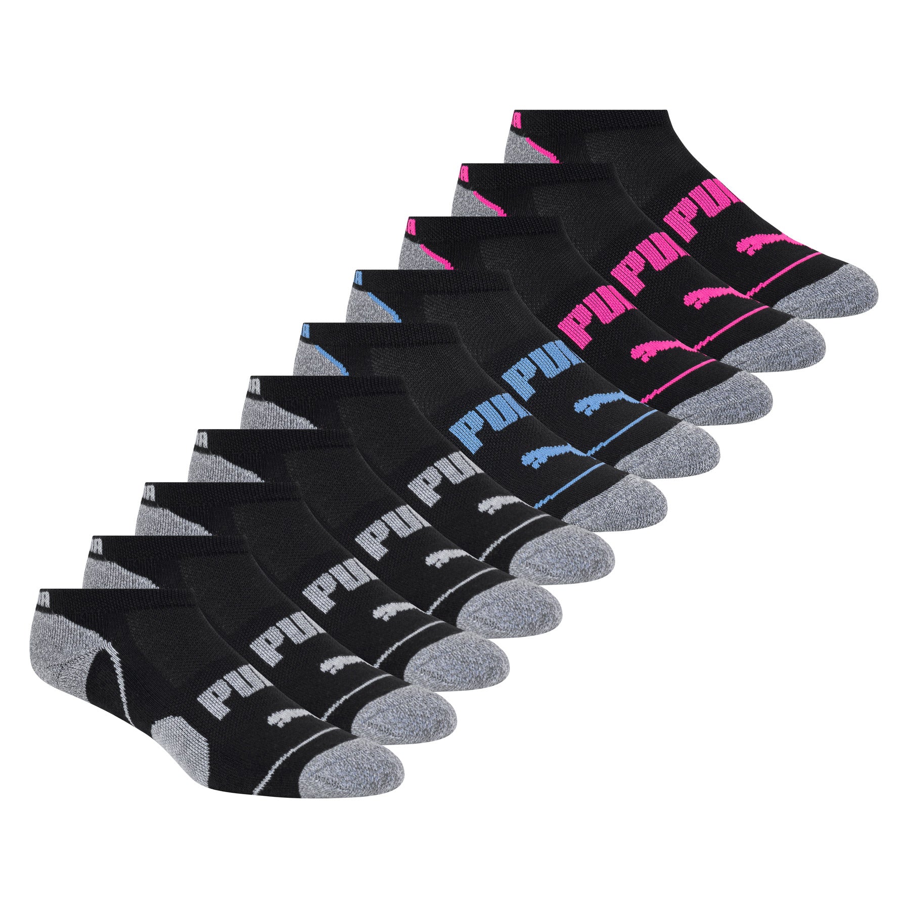 PUMA WOMEN'S NO-SHOW SOCK 10 PR • FITS SHOE SIZES: 5-9.5