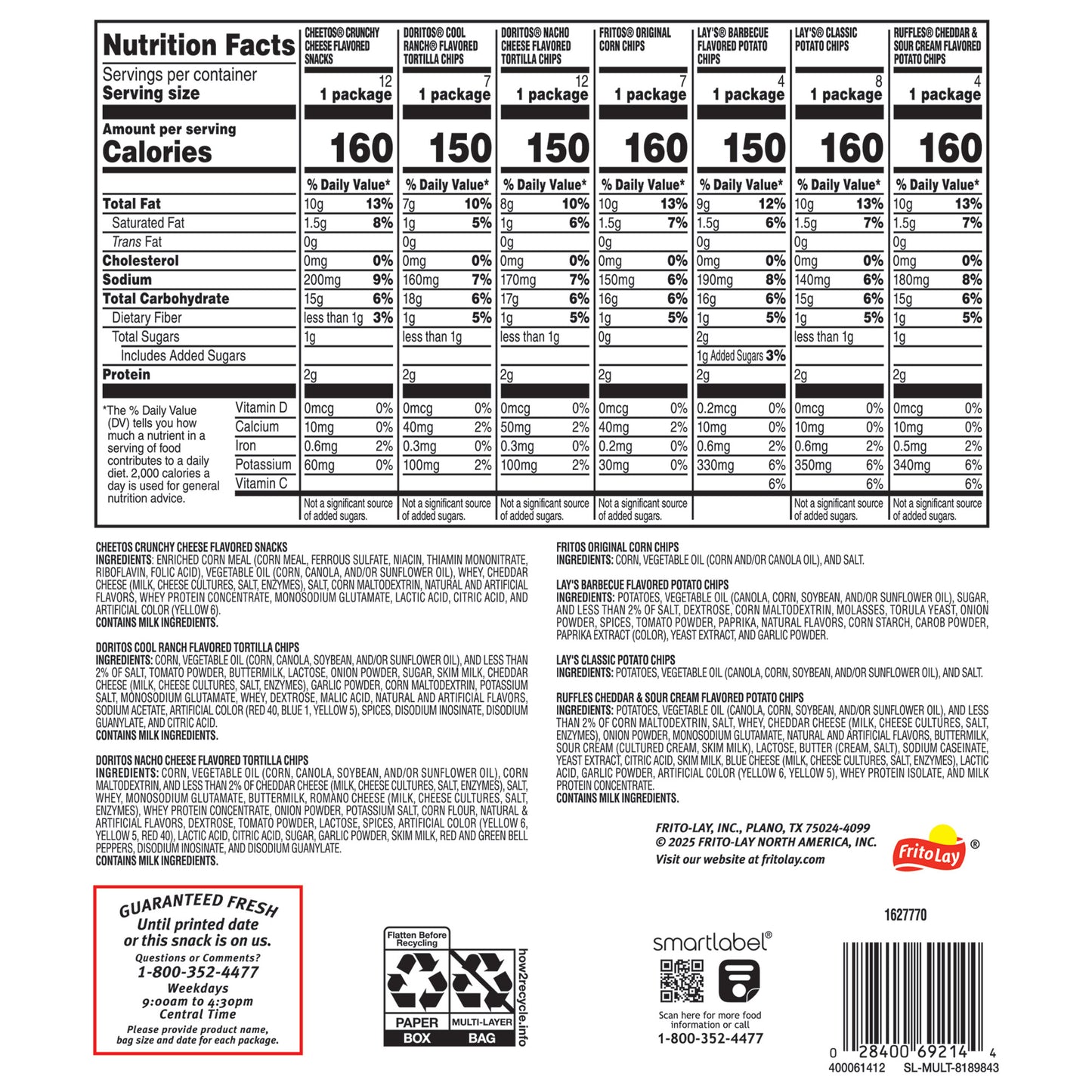 FRITO LAY CLASSIC MIX 54 CT