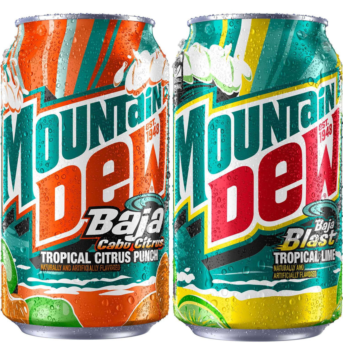 Mountain Dew Baja Blast and Cabo Citrus Variety pack, 12 fl. oz., 28 pk.