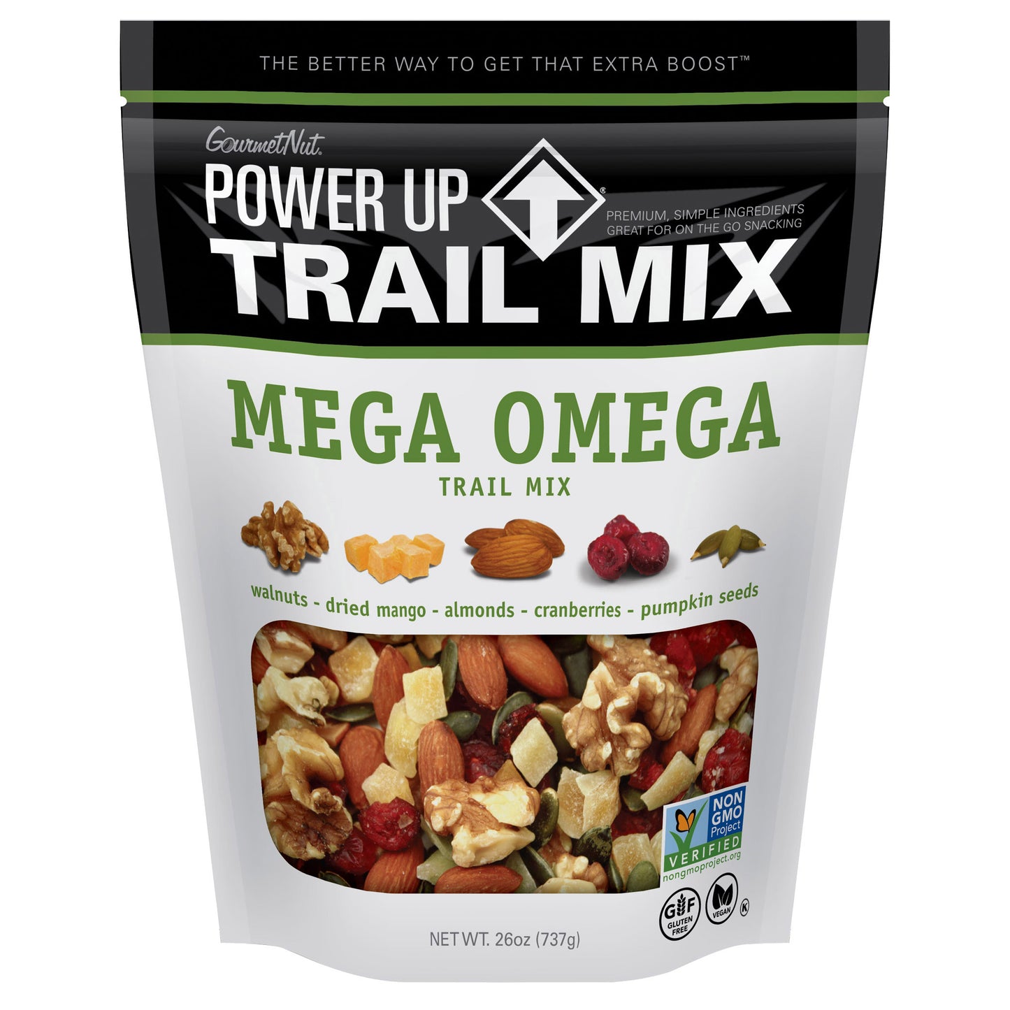Gourmet Nut Power Up Mega Omega Trail Mix 26 oz