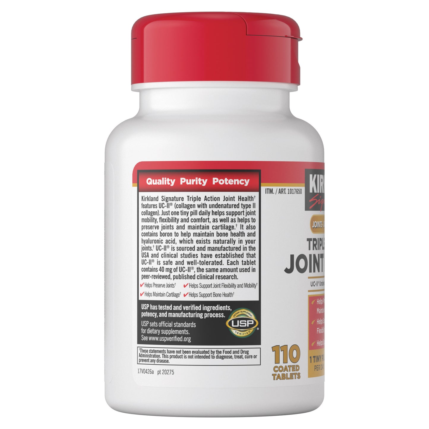 KIRKLAND SIGNATURE TRIPLE ACTION JOINT HEALTH 110 TABLETS