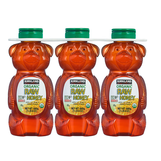 KIRKLAND SIGNATURE ORGANIC RAW HONEY BEAR 3/24 OZ