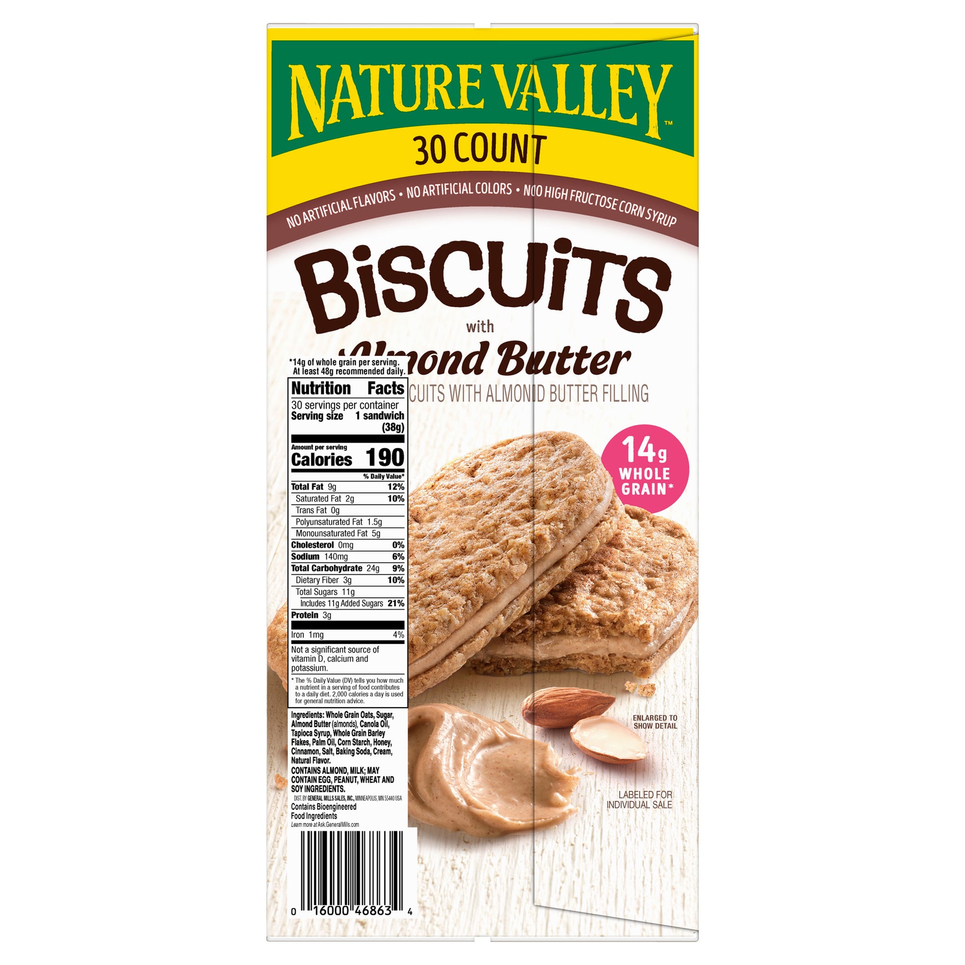 NATURE VALLEY ALMOND BUTTER BISCUIT 30/ 1.35 OZ