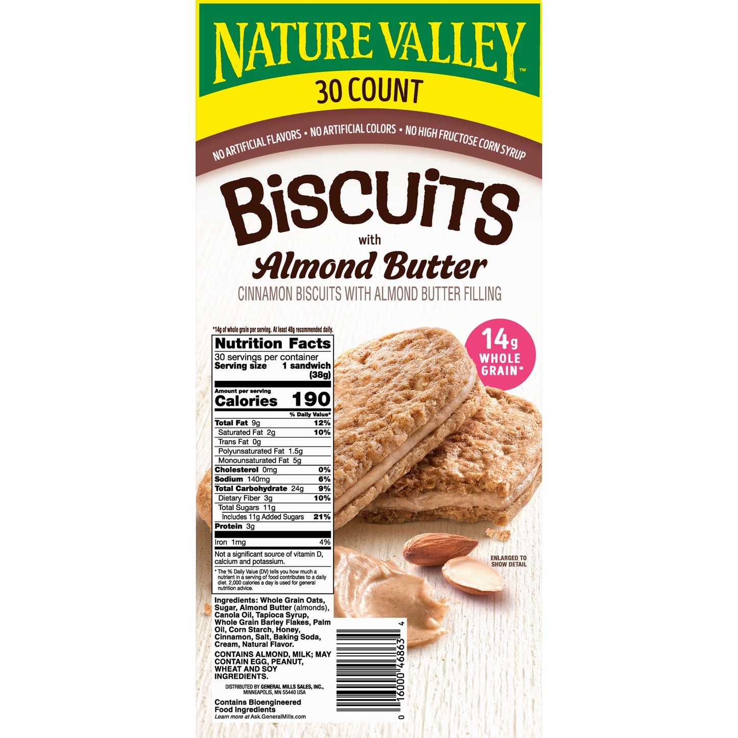 NATURE VALLEY ALMOND BUTTER BISCUIT 30/ 1.35 OZ