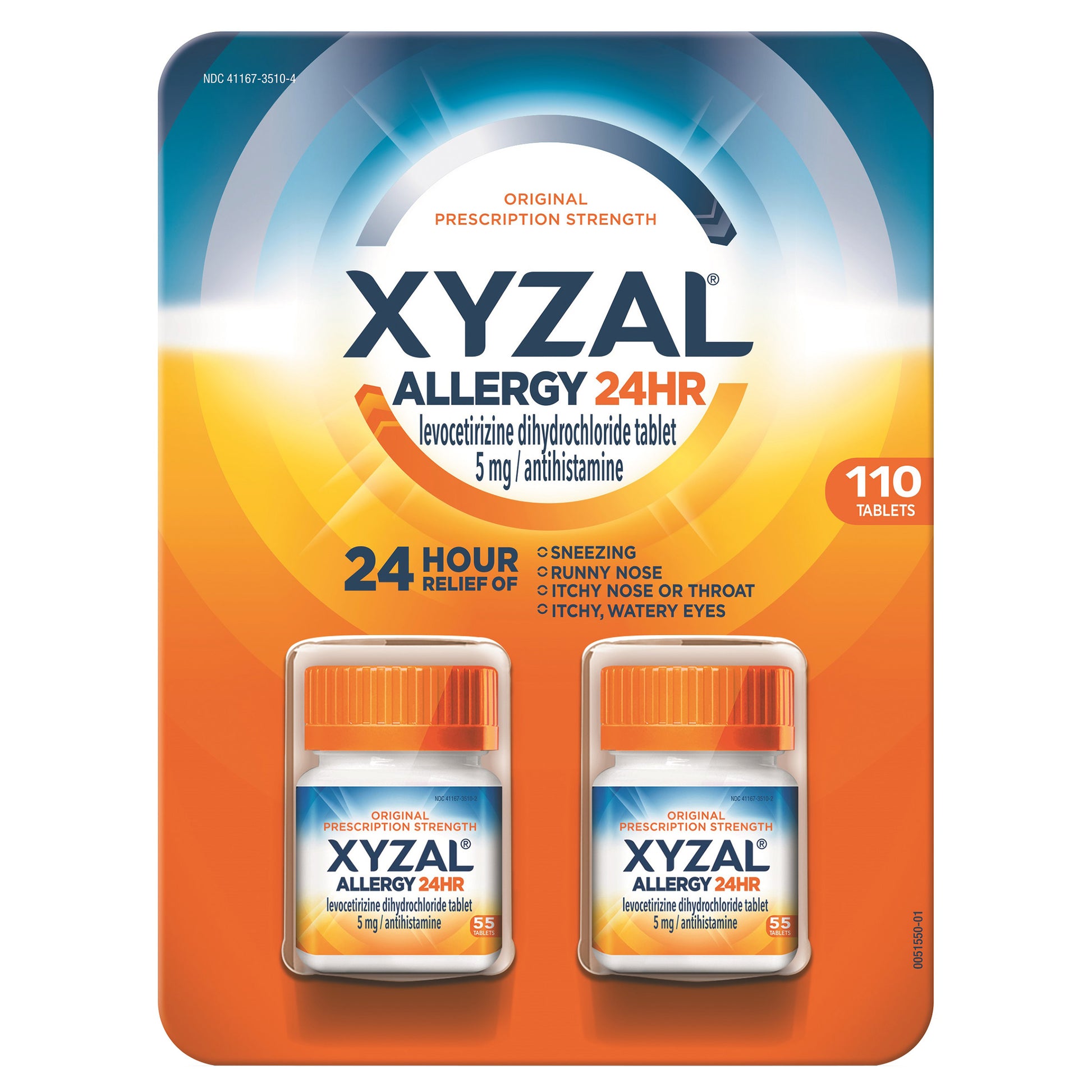 XYZAL ALLERGY 24HR. TABLETS 110 COUNT