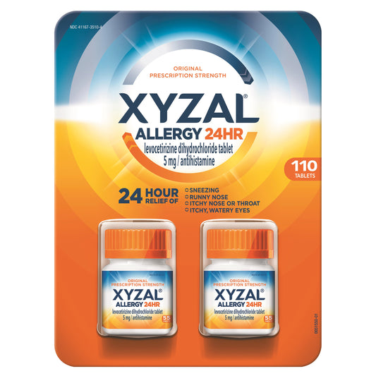 XYZAL ALLERGY 24HR. TABLETS 110 COUNT