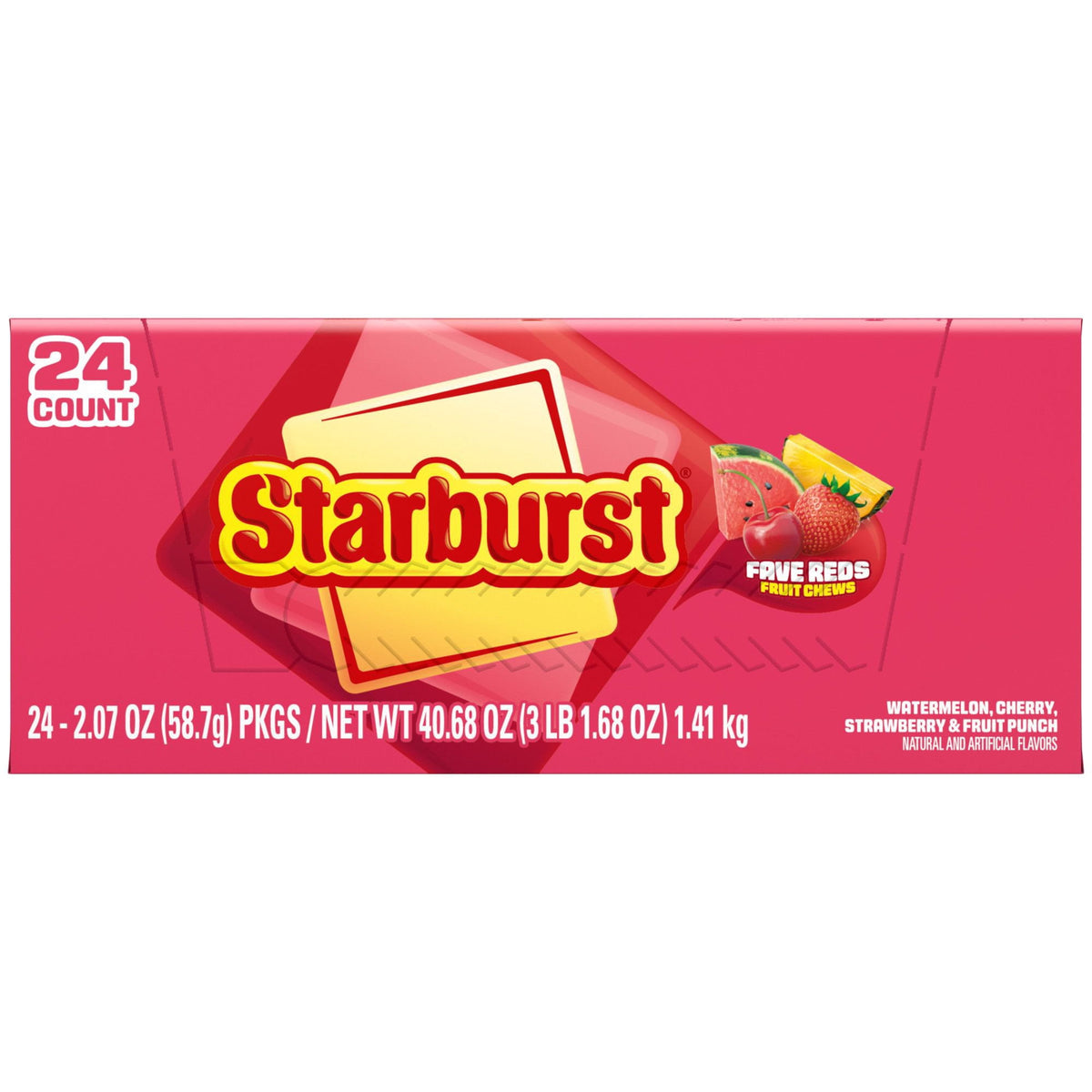 Starburst FaveReds Fruity Chewy Candy Full Size Bulk Pack, 2.07 oz., 24 ct.