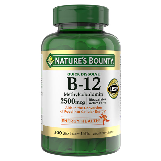 NATURE'S BOUNTY QUICK DISSOLVE VIT B12 300 TABLETS