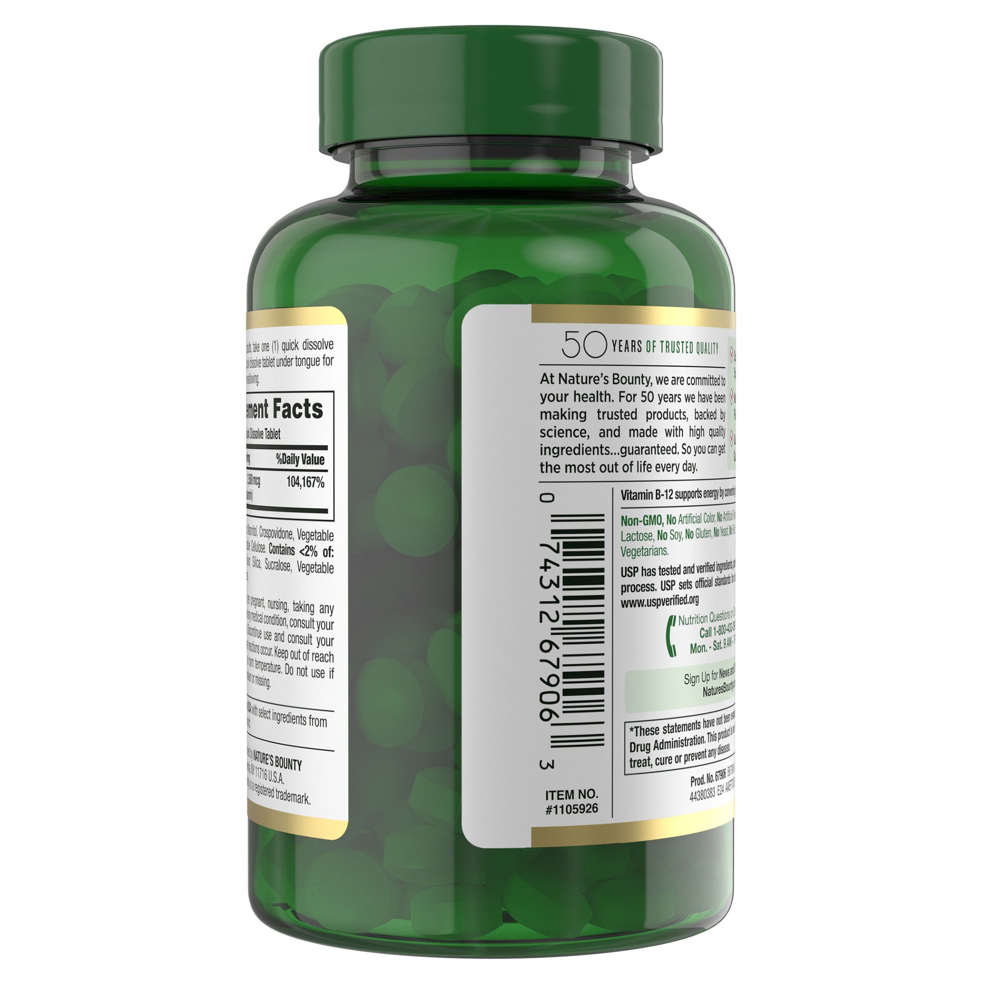 NATURE'S BOUNTY QUICK DISSOLVE VIT B12 300 TABLETS