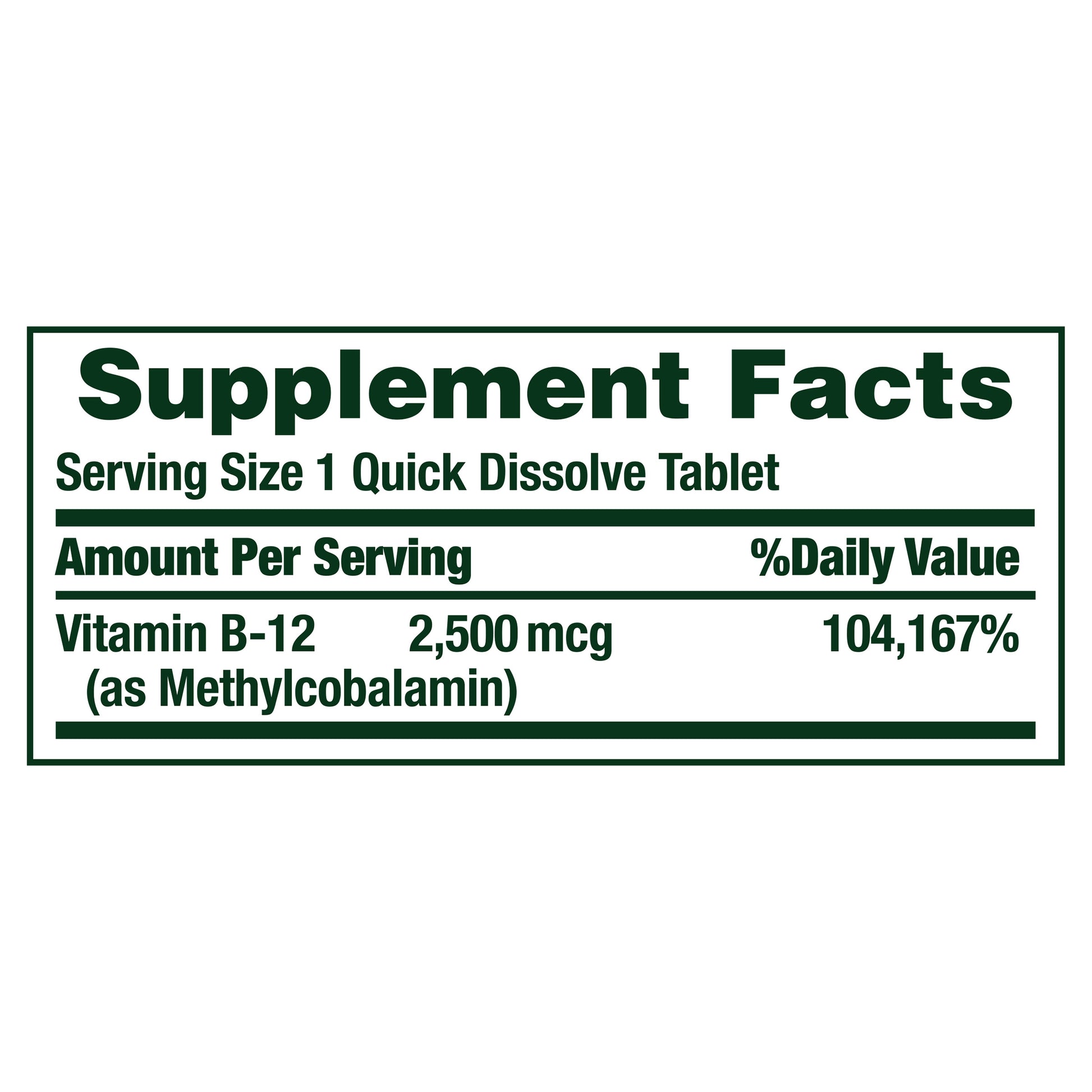 NATURE'S BOUNTY QUICK DISSOLVE VIT B12 300 TABLETS