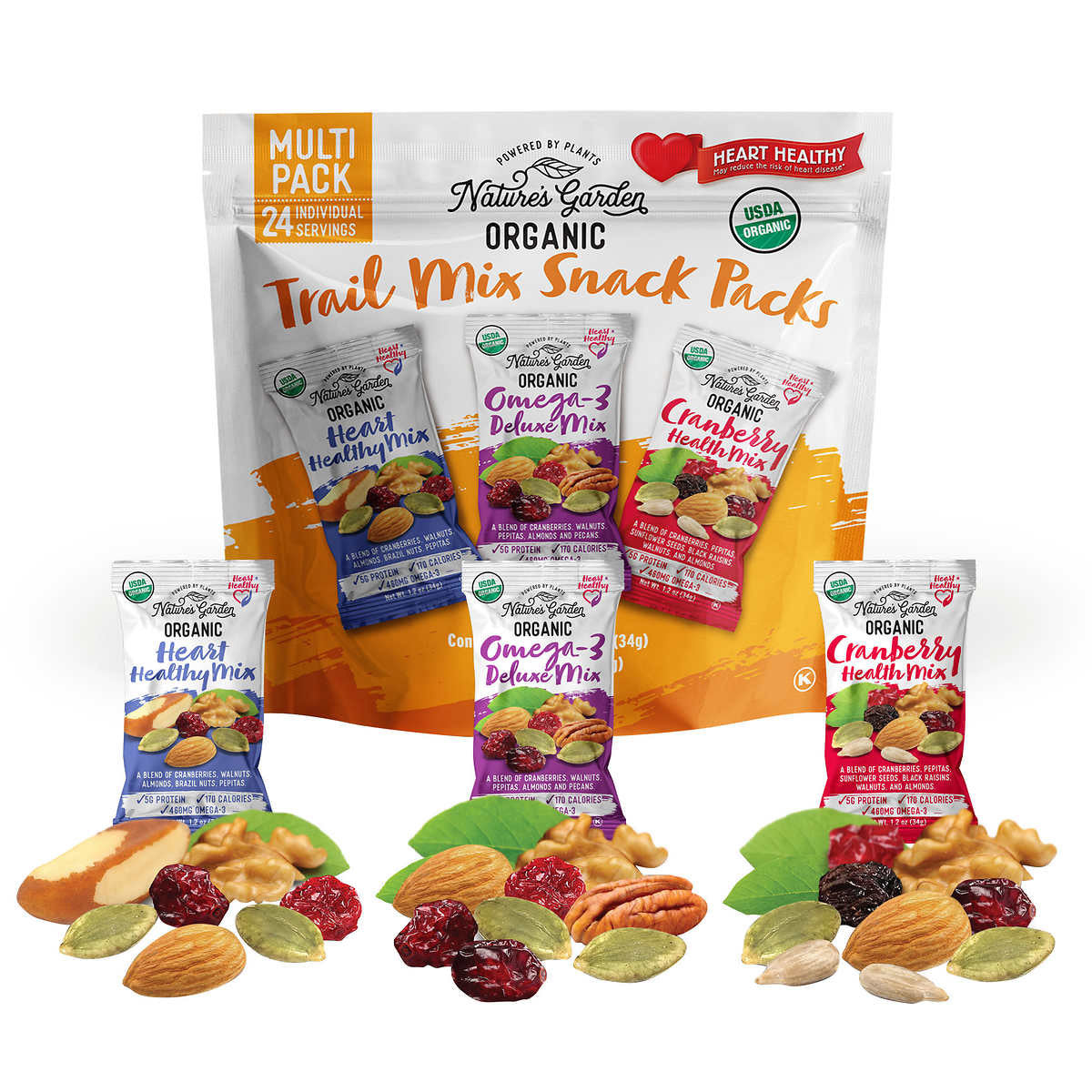 NATURE'S GARDEN ORGANIC TRAIL MIX PACK 24/ 1.2 OZ