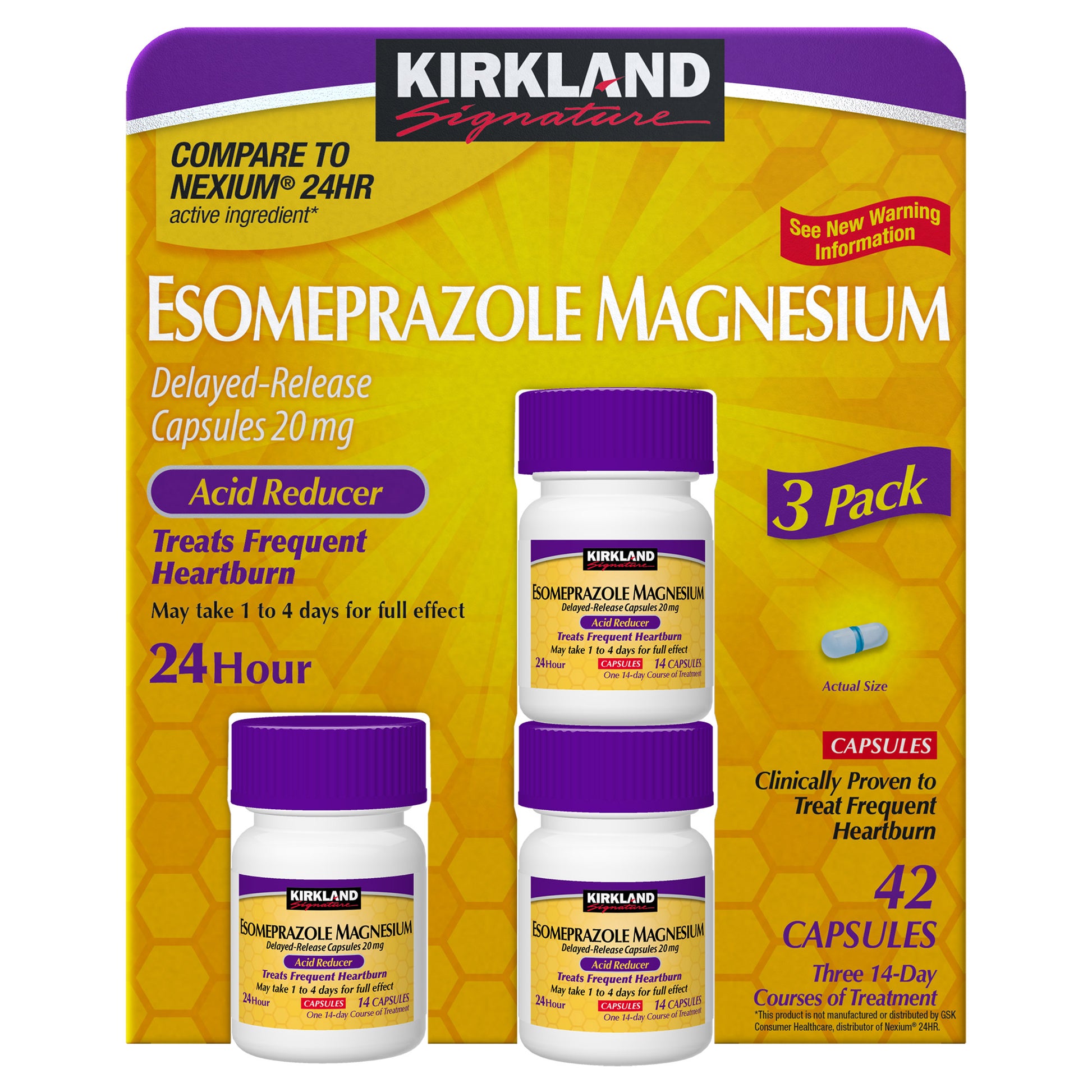 KIRKLAND SIGNATURE ESOMEPRAZOLE 20MG CAPS 3 X 14 COUNT