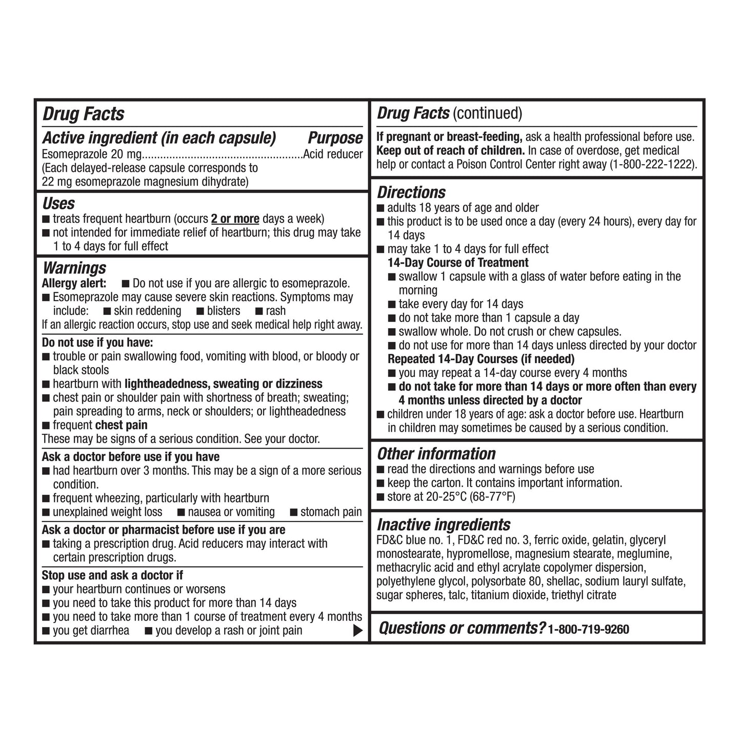 KIRKLAND SIGNATURE ESOMEPRAZOLE 20MG CAPS 3 X 14 COUNT