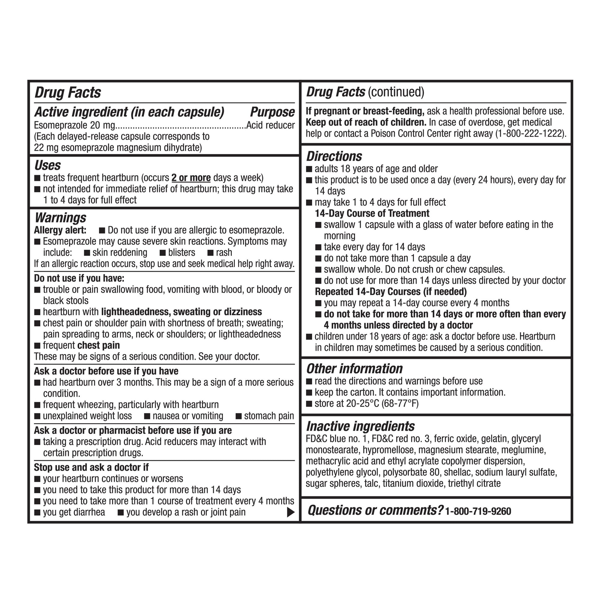 KIRKLAND SIGNATURE ESOMEPRAZOLE 20MG CAPS 3 X 14 COUNT