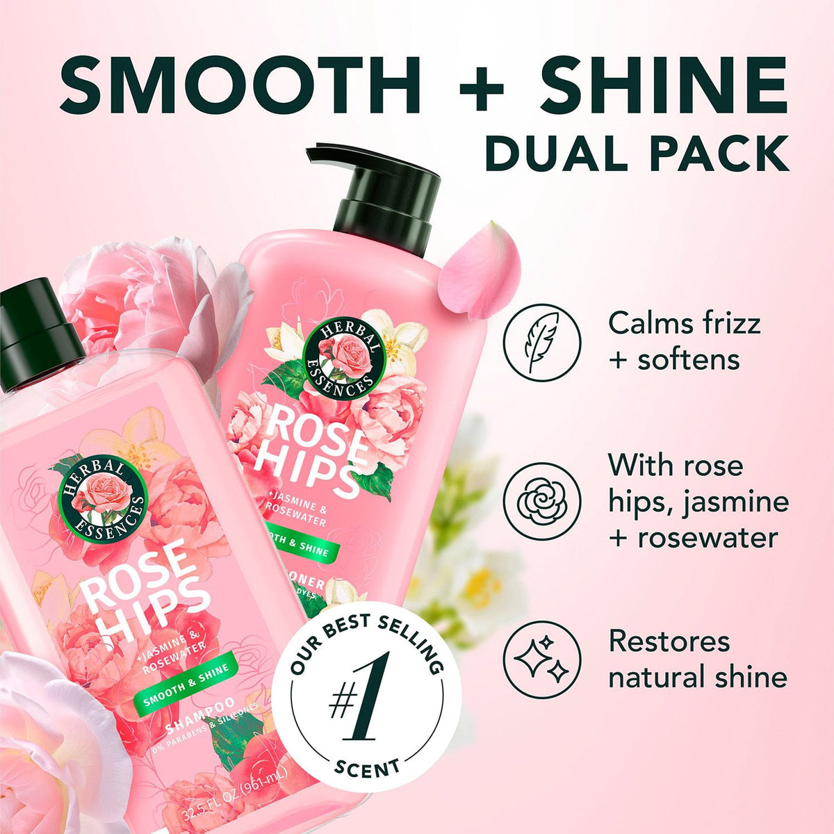 Herbal Essences Rose Hips Shampoo and Conditioner, 32.5 fl. oz., 2 pk.