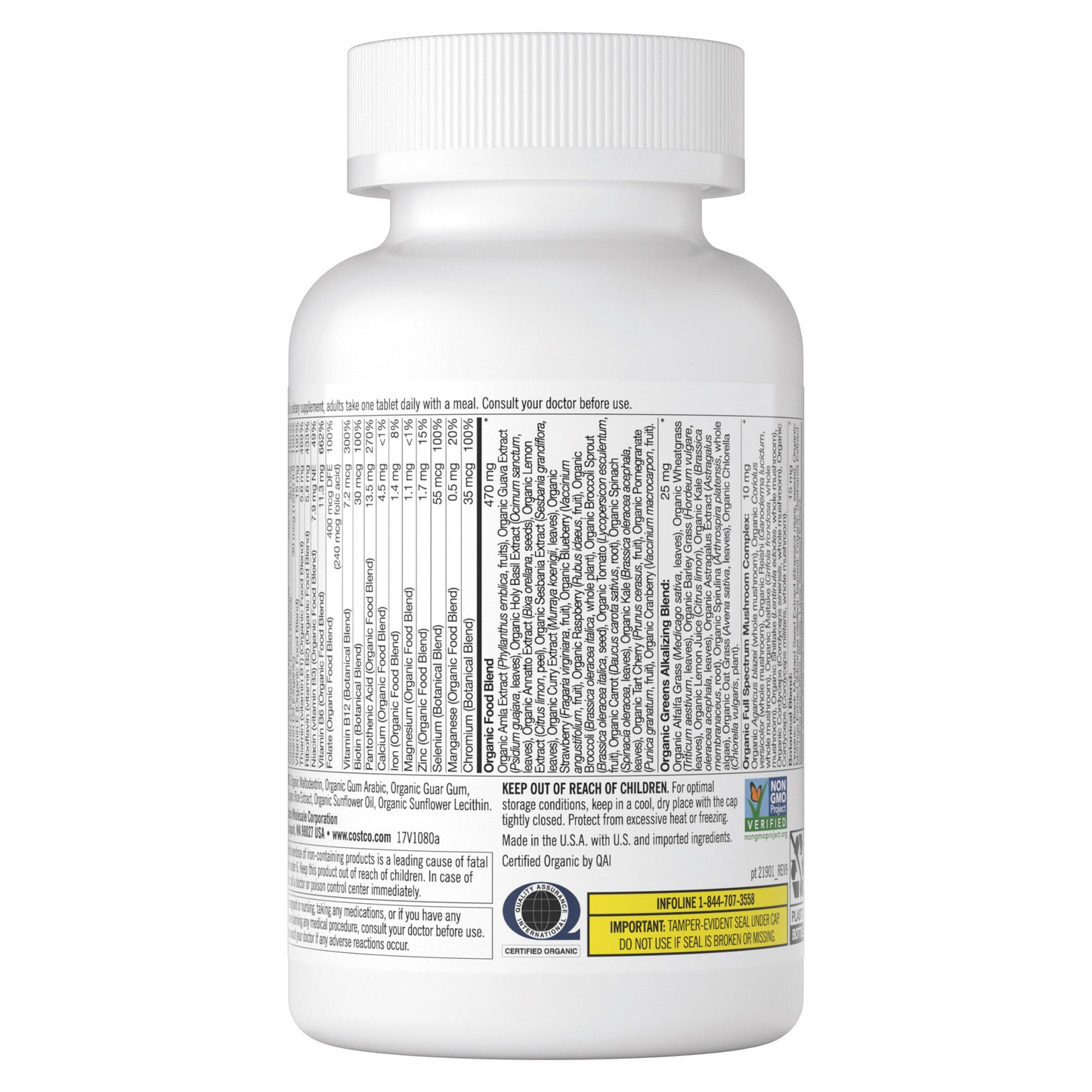 KIRKLAND SIGNATURE ORGANIC MULTIVITAMIN 80 CT