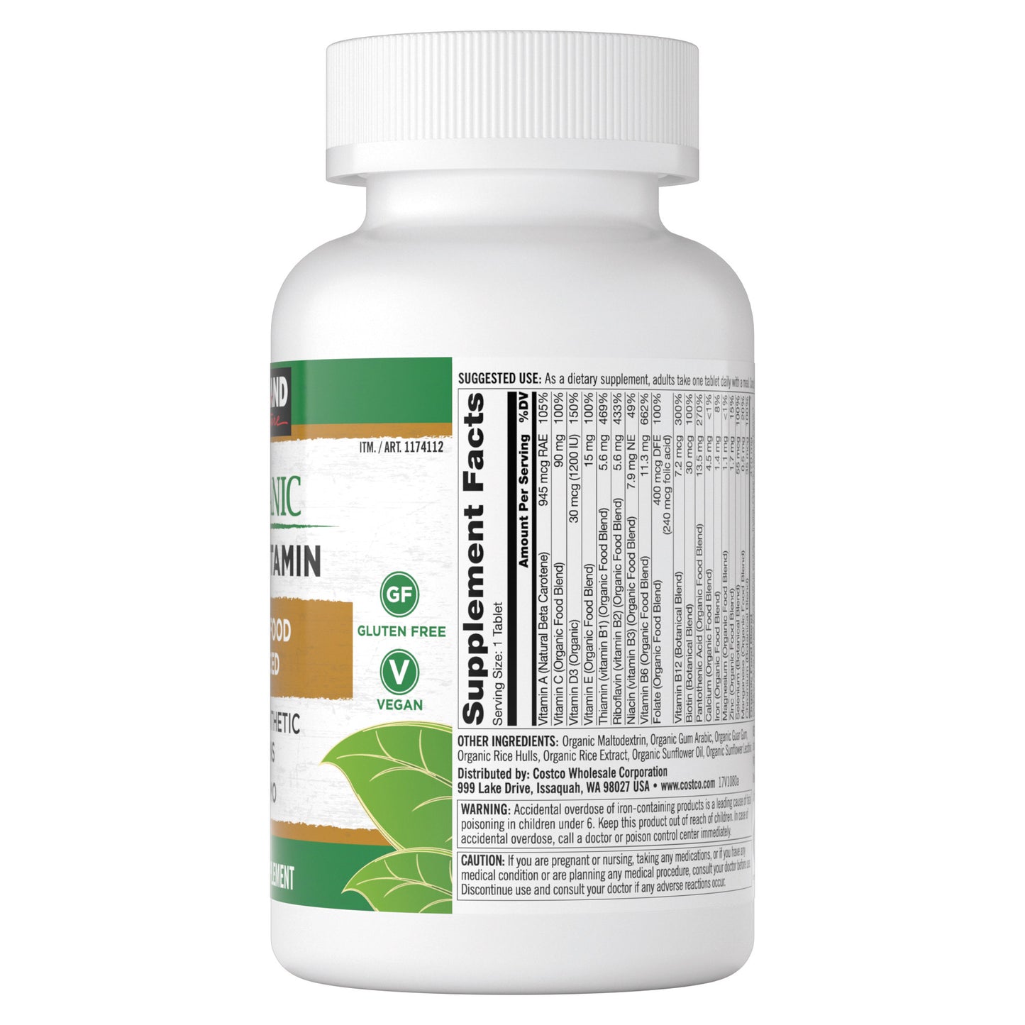 KIRKLAND SIGNATURE ORGANIC MULTIVITAMIN 80 CT