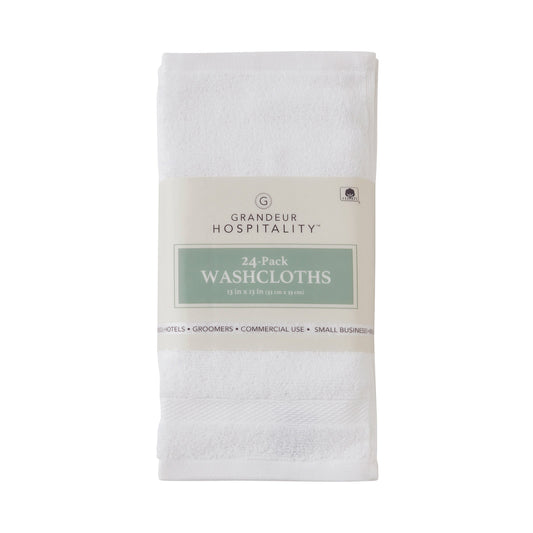 GRANDEUR HOSPITALITY WASHCLOTH 24 PK • 548 GSM