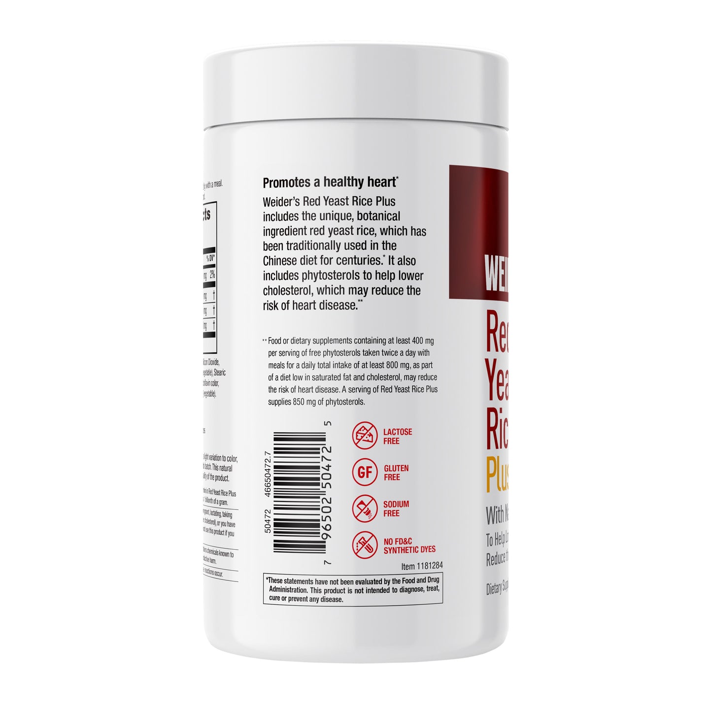 WEIDER RED YEAST RICE PLUS 1200MG 240 TABLETS