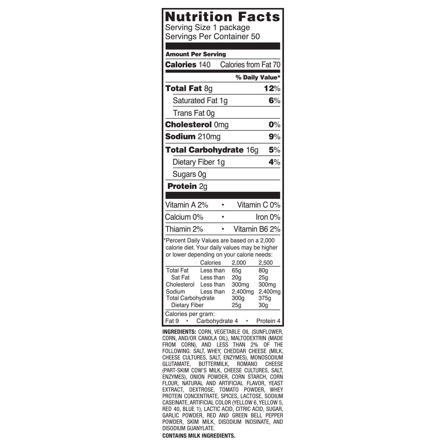 Doritos Nacho Cheese Tortilla Chips, 1 oz., 50 pk.
