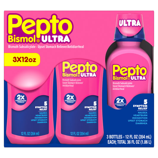 PEPTO BISMOL ULTRA LIQUID 3X12OZ.