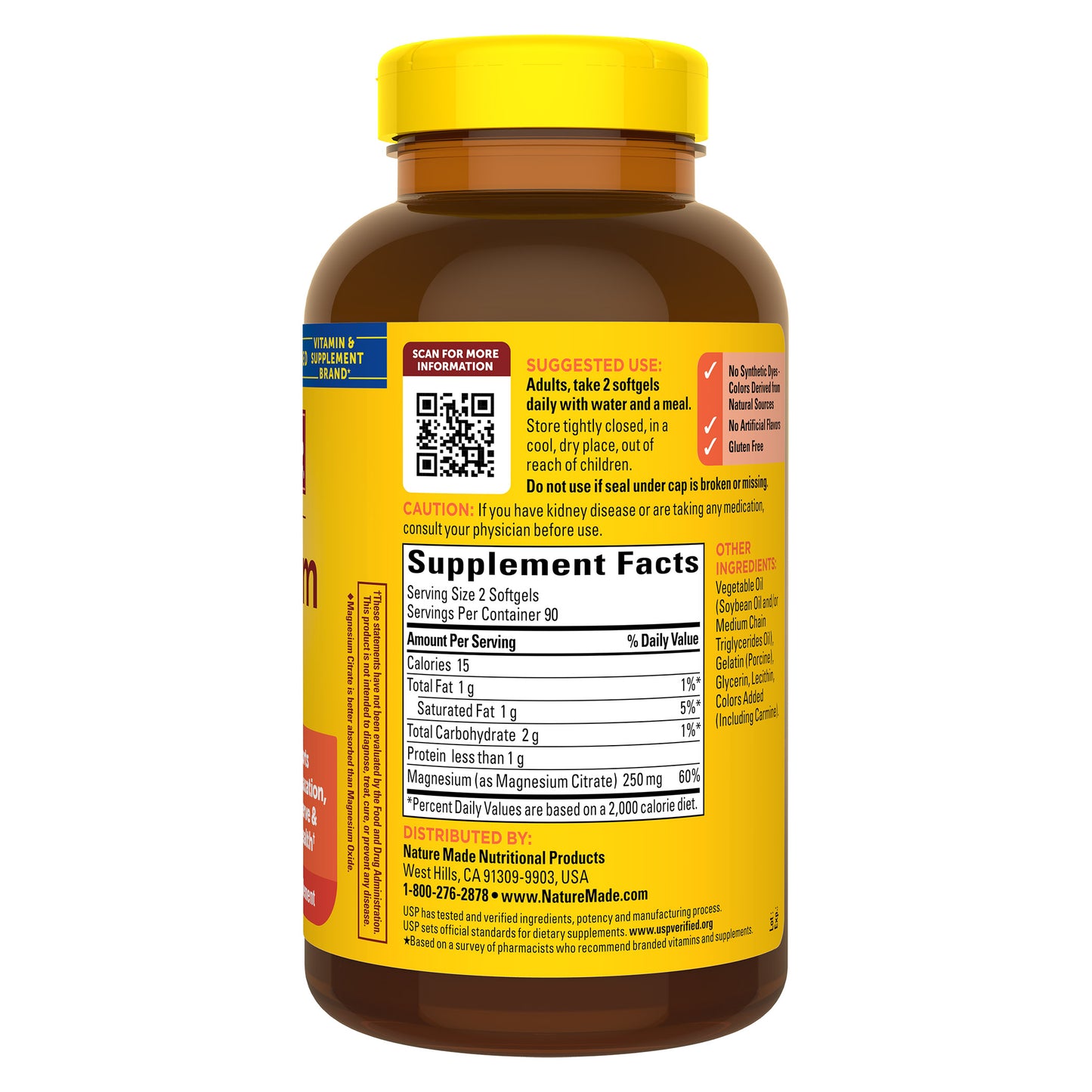 NATURE MADE MAGNESIUM CITRATE 250MG 180 SOFTGELS
