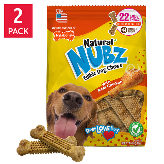NYLABONE 2.6 LB NUBZ DOG CHEWS YOT DOa