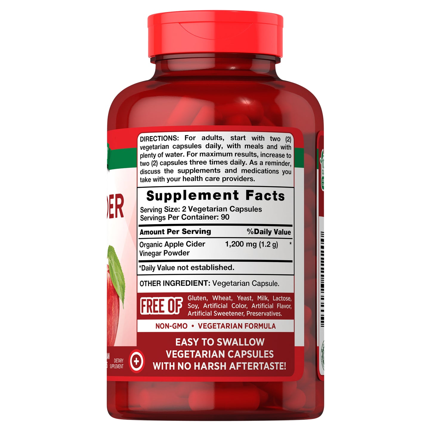 NATURÊ'S TRUTH APPLE CIDER VINEGAR 1200MG. 180 CAPSULES