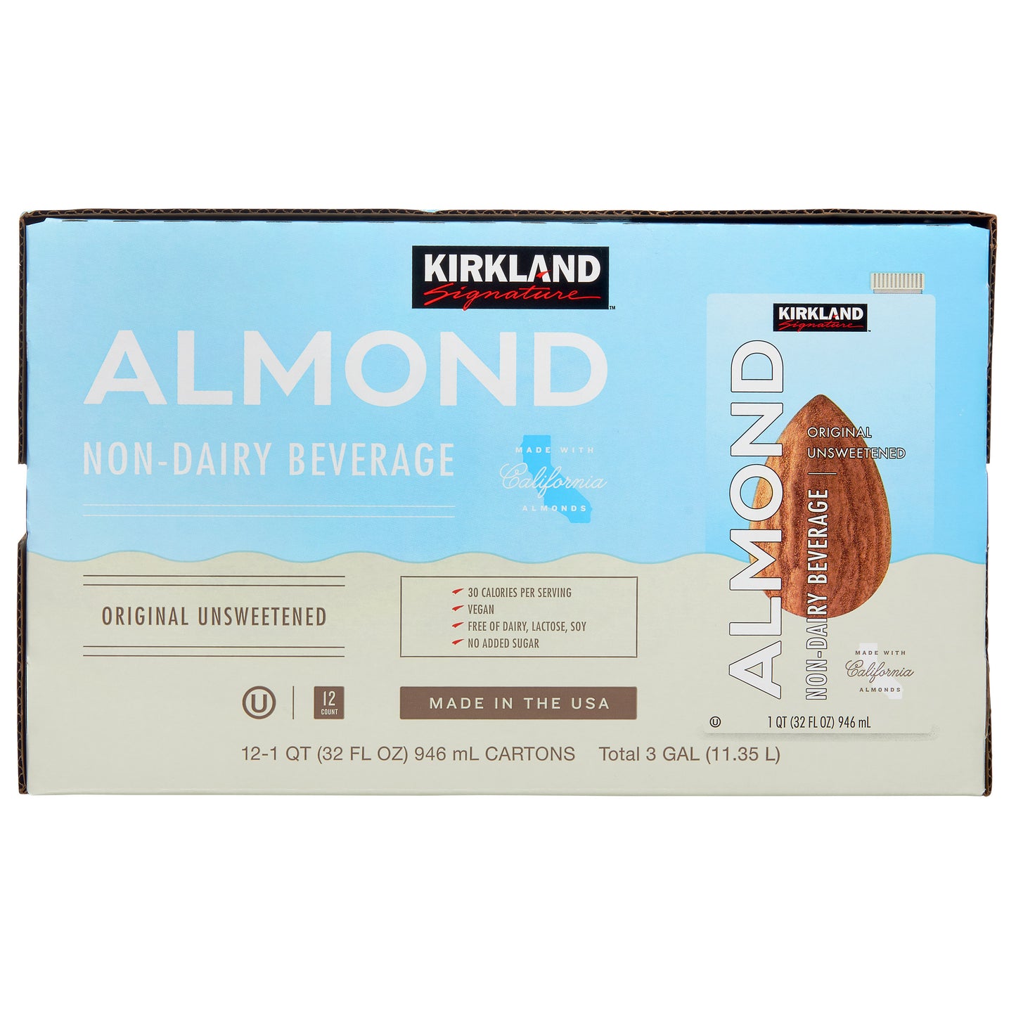 KIRKLAND SIGNATURE ALMOND BEVERAGE 12/32 OZ