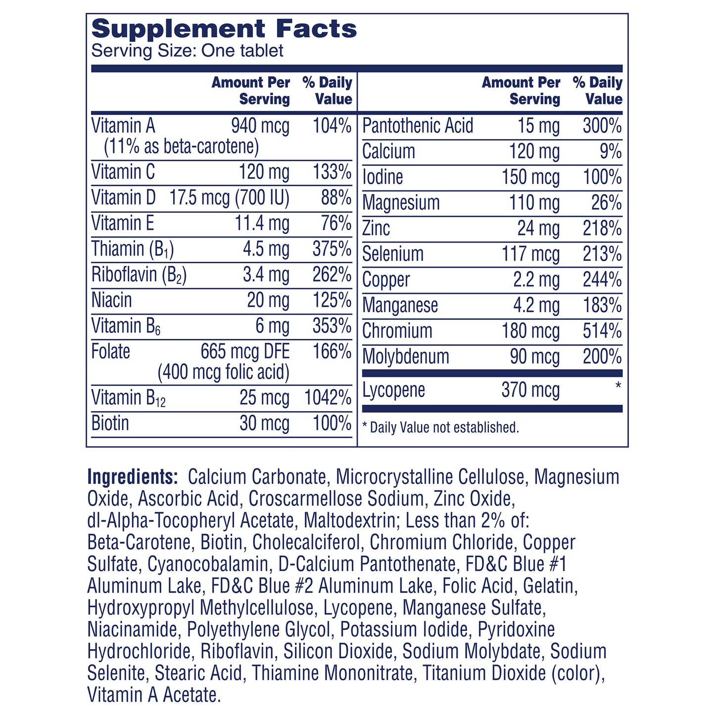 ONE A DAY MEN'S 50 + HEALTHY ADVANTAGE 300 TABLETS