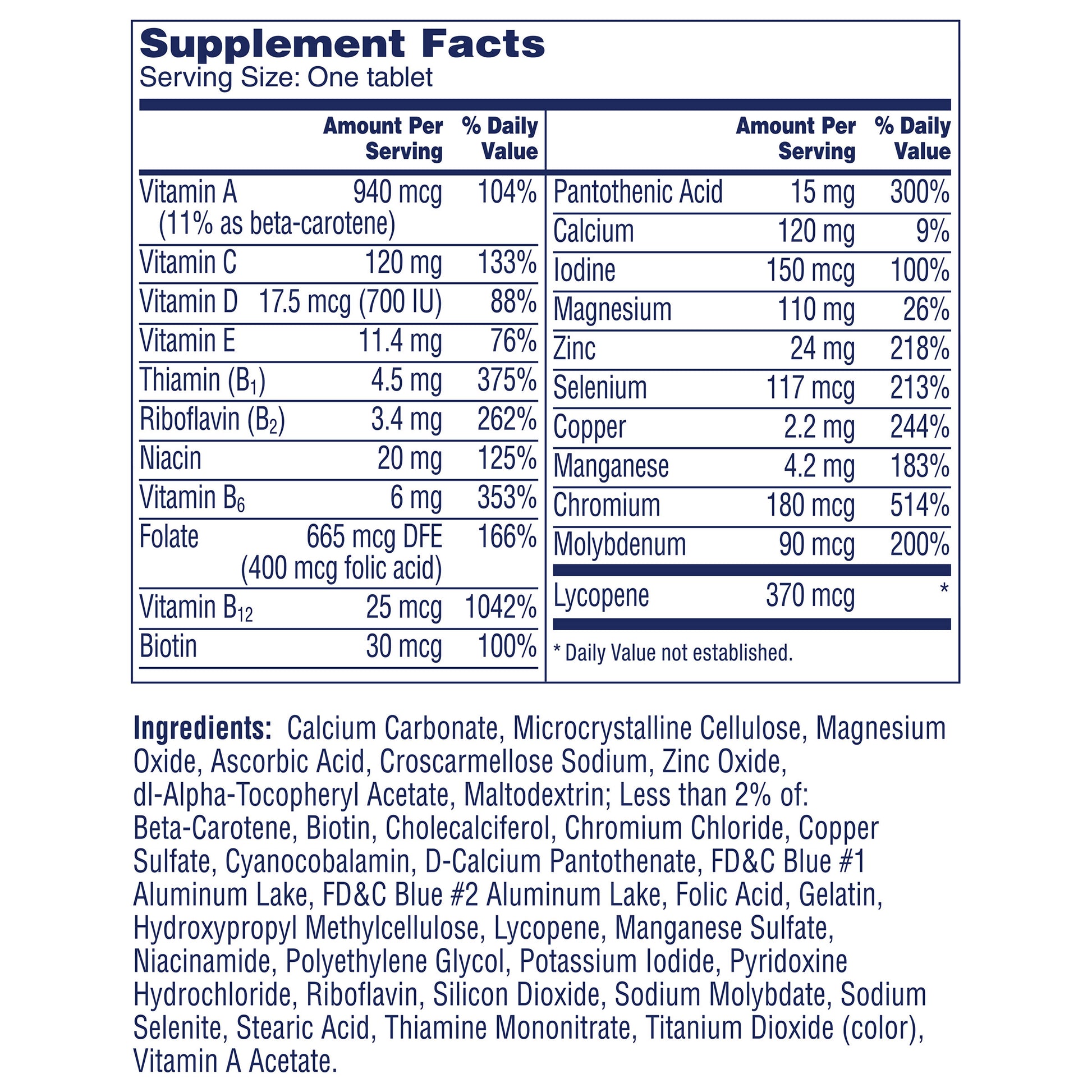 ONE A DAY MEN'S 50 + HEALTHY ADVANTAGE 300 TABLETS