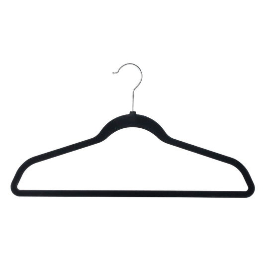 FLOCKED BLACK NON-SLIP HANGERS 1/8" WIDE - 50 PACK • 17,75L X 9,5"H X 1/8"W