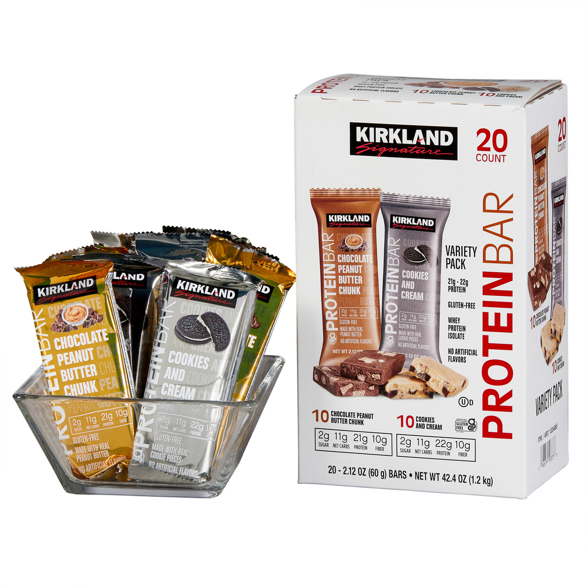 KIRKLAND SIGNATURE PROTEIN BAR VARIETY 20/ 2.12 OZ