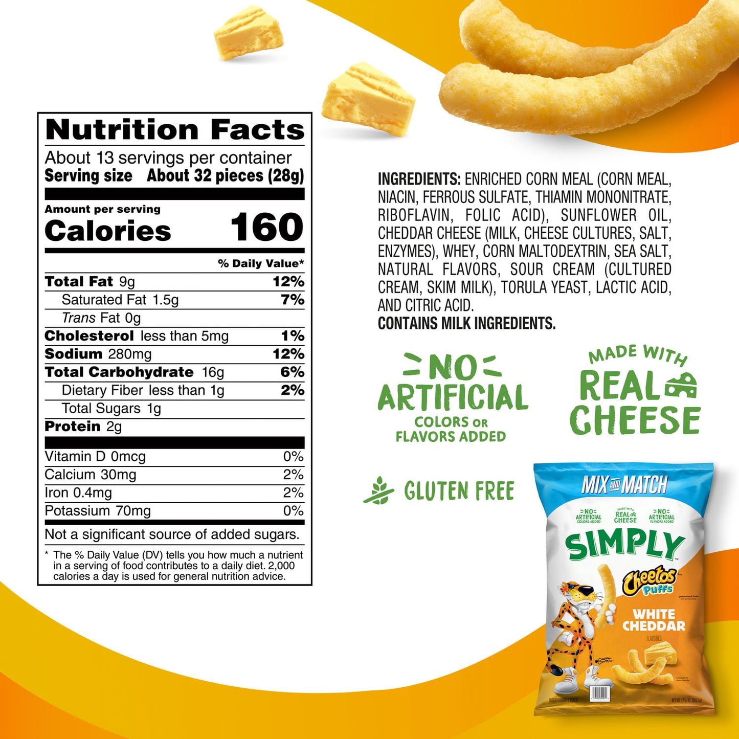 Simply Cheetos White Cheddar Puffs, 12.5 oz.
