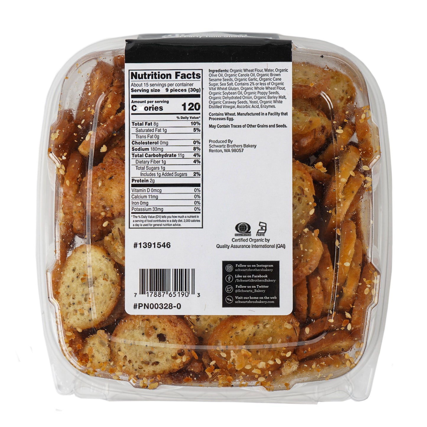 SCHWARTZ BROS ORGANIC EVERYTHING BAGEL CHIPS 15 OZ