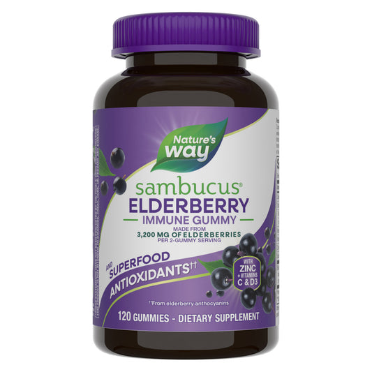 NATURE'S WAY SAMBUCUS ELDERBERRY W/C & ZINC 120 GUMMIES