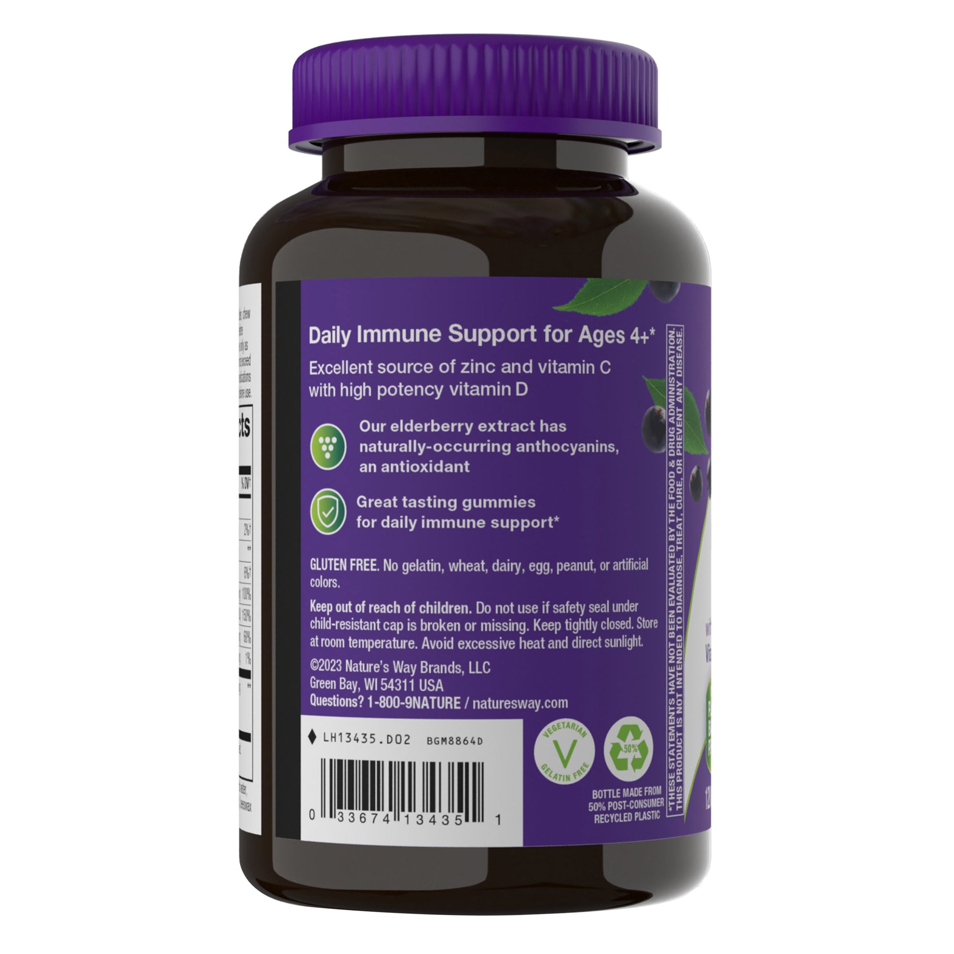 NATURE'S WAY SAMBUCUS ELDERBERRY W/C & ZINC 120 GUMMIES