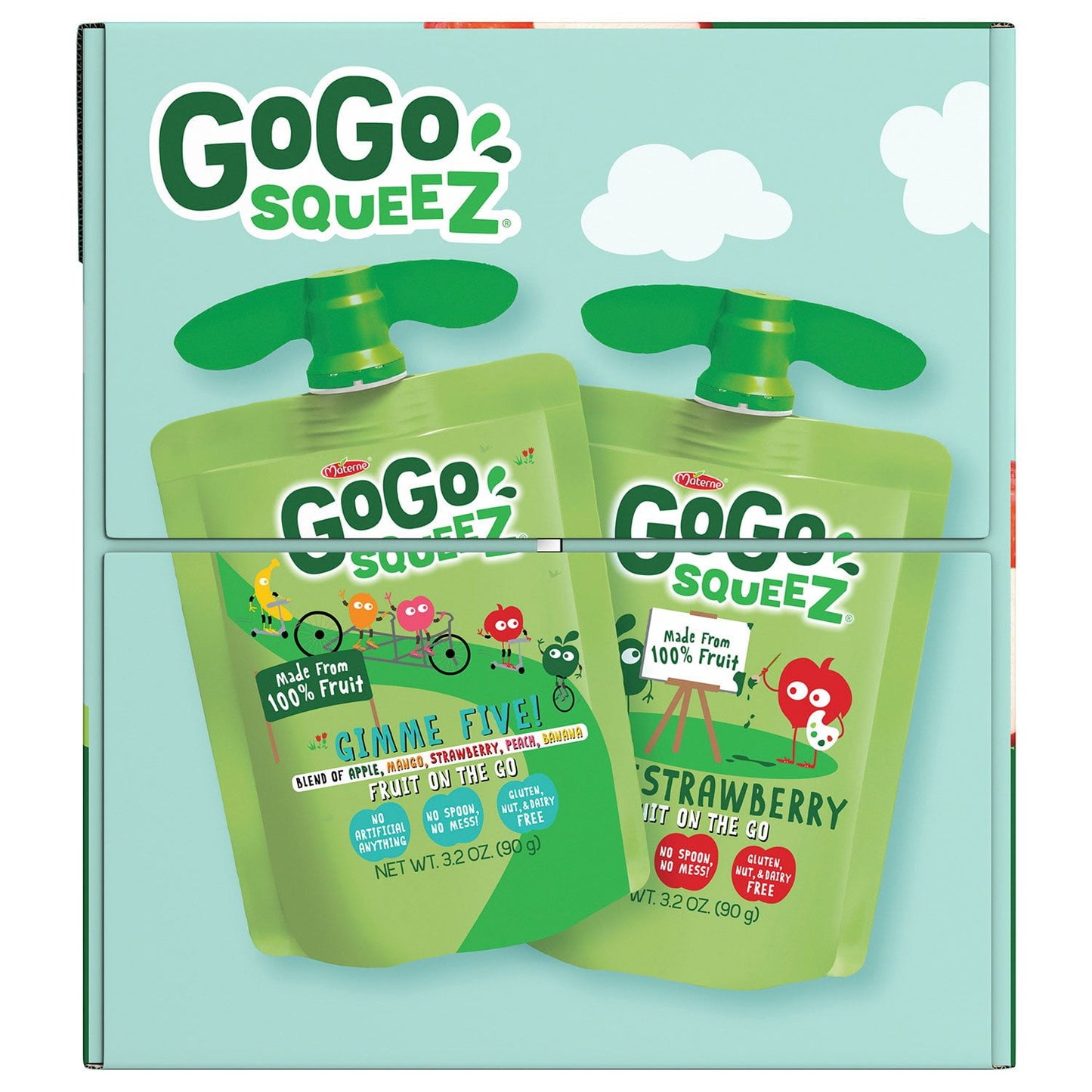 GoGo SqueeZ Applesauce Pouches, Variety Pack, 3.2 oz., 32 ct.