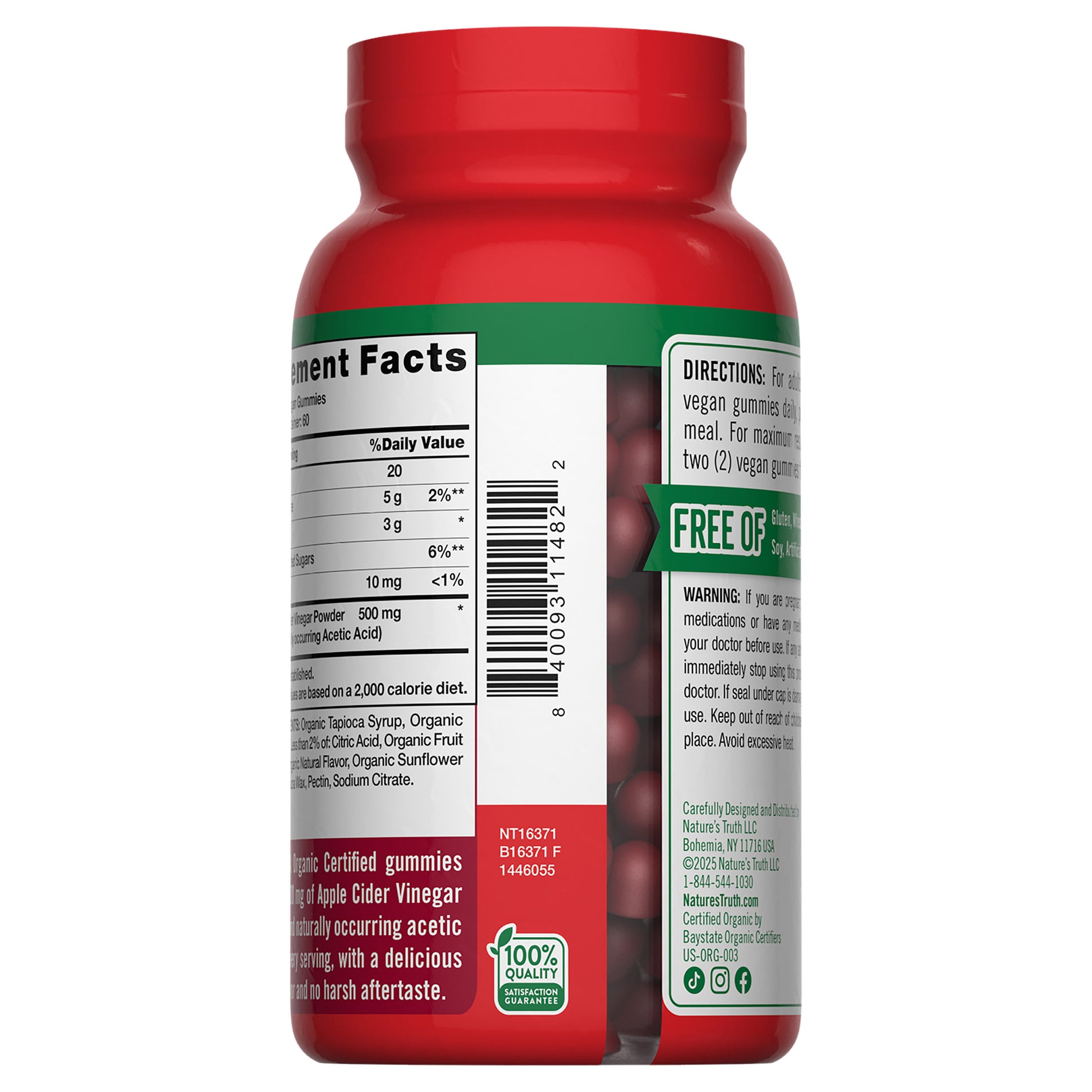 NATURE'S TRUTH ORGANIC APPLE CIDER VINEGAR 500MG 120 GUMMIES