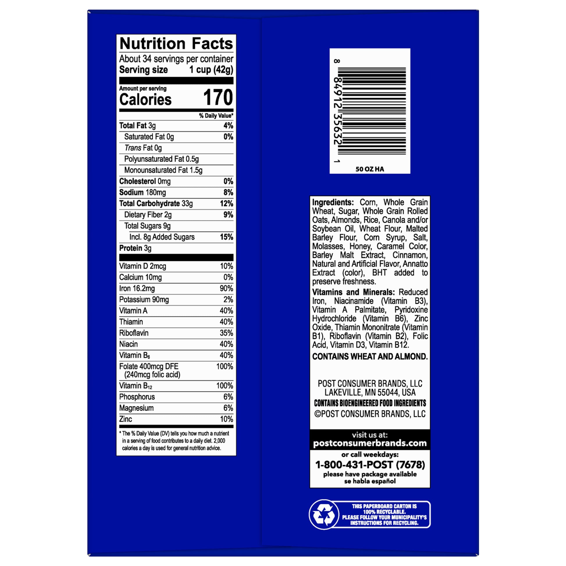 POST HONEY BUNCHES OF OATS 50 OZ