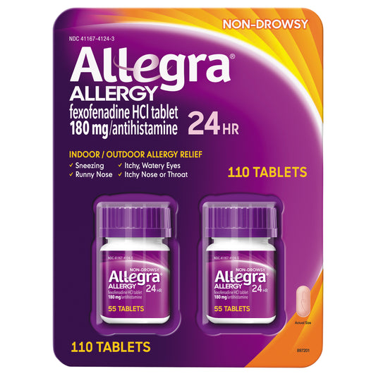 ALLEGRA ALLERGY 180MG 24 HOUR RELIEF TABLETS 110 CT