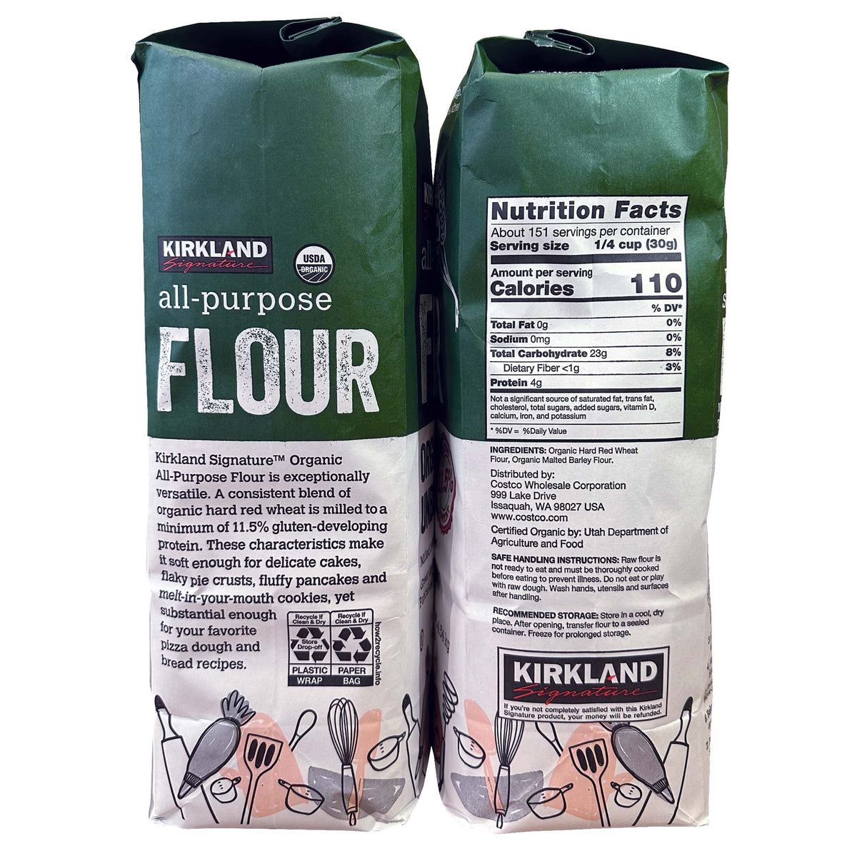 KIRKLAND SIGNATURE ORG UNBLEACHED FLOUR ALL PURPOSE 2/10 LB