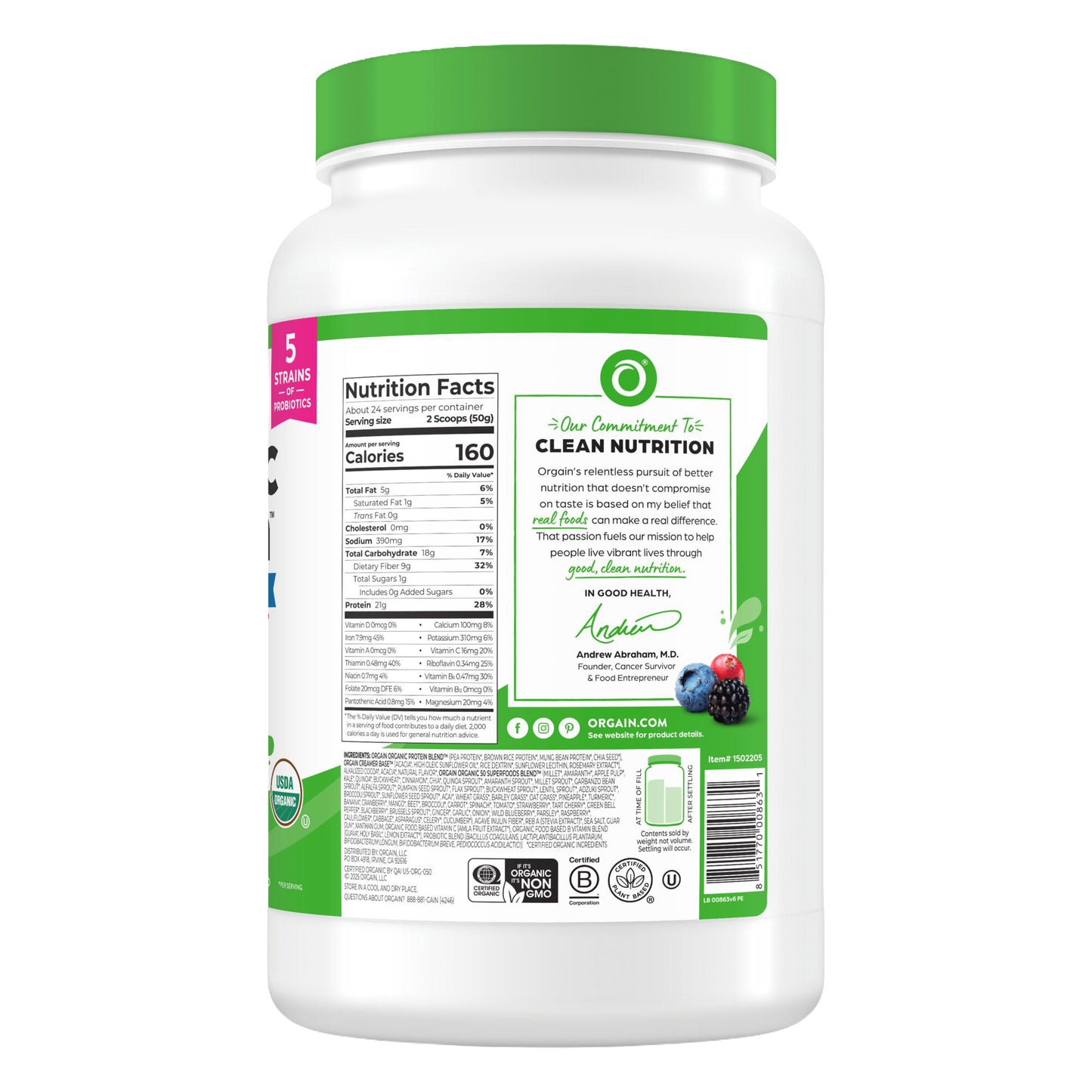 ORGAIN PROTEIN & SUPERFOODS CHOCOLATE, 2.64LBS
