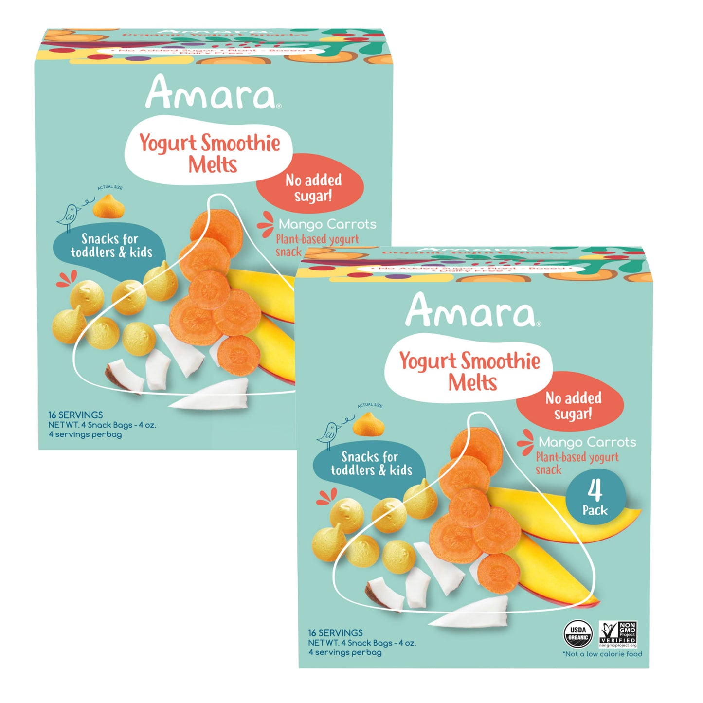 AMARA ORGANIC MANGO CARROT YOGURT MELTS 4/1 OZ