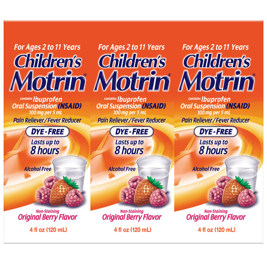 CHILDREN'S MOTRIN SUSPENSION DYE-FREE BERRY 3X40Z • HSA/FSA ELIGIBLE