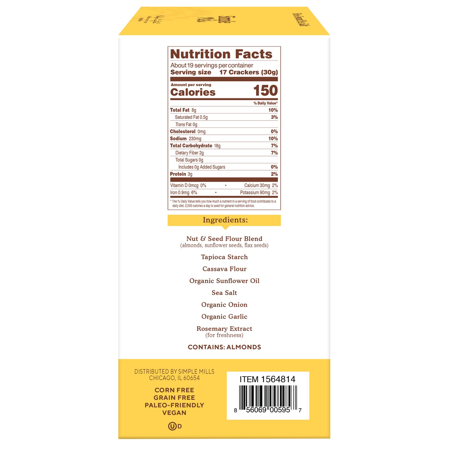 SIMPLE MILLS ALMOND FLOUR CRACKER 2/ 10 OZ